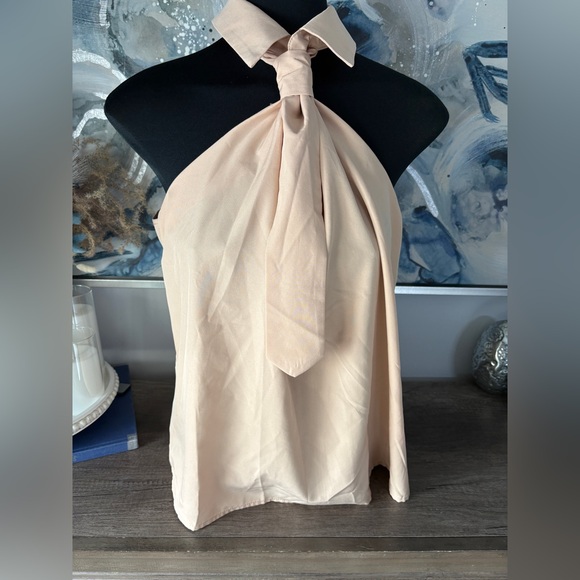 Tops - Elegant Halter Neck Top in beige, NWOT